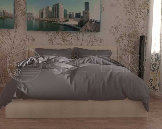 Твил-сатин гладкокрашеный Silver Filigree оттенки серого, интерьер