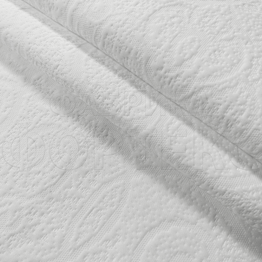 Трикотажное полотно Ofbeat FS белого цвета с цветочным узором