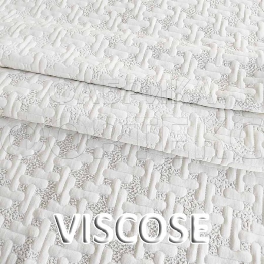Трикотаж Х3919-28 Silver/White-V FS белого цвета с серебристыми нитями, геометрическим рисунком