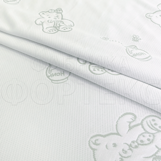 Матрасные комплектующие Матрасные ткани Трикотаж Матрасная ткань Мишка с медом X4090 мятный купить ОПТОМ Фортекс