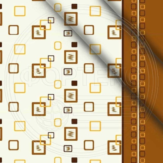 Ткань полиэстер набивной 55 гр.ZAF-173478 brown коричневый, рисунок геометрия