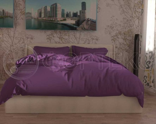 Твил-сатин гладкокрашеный Concord Grape фиолетовый, интерьер